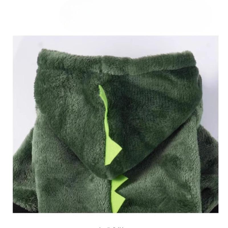 halloween christmas Dog clothes are warm in autumn and winter for small dogs, medium and large dogs, pet cats, four-legged dinosaur cotton clothes for cats, thick and soft 9
