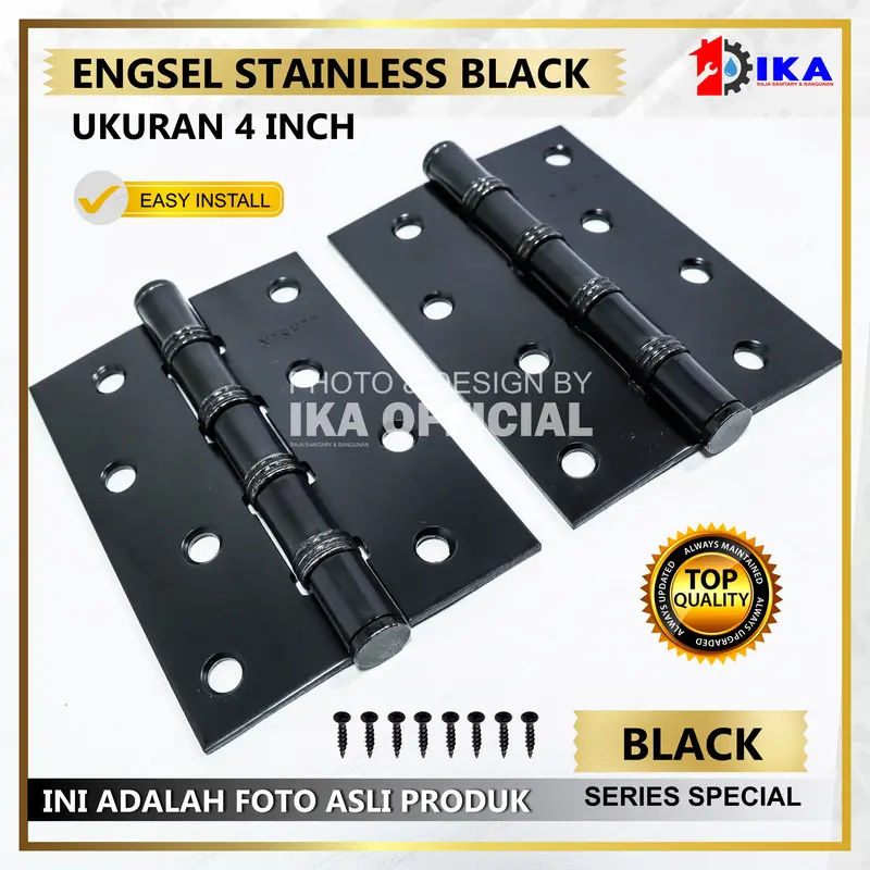 Engsel Pintu Rumah Hitam Doff  Inci 4 Inci  Inci Door Hinges Black Doff /  Engsel Pintu Silver l Jendela TEBAL 5 inch l Stenlis Per Pasang / Jendela kayu kuat original / ENGSEL TEBAL STAINLES INCH BAGUS / ENGSEL PINTU JENDELA STENLIS 3