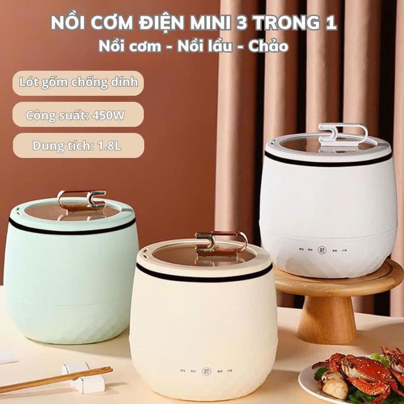 Nồi điện đa năng nấu cơm nấu mì chiên xào đều được dung tích 2,2L mặt hợp kim nhôm chống dính mẫu mới nhất 2024 Cooker Nồi Cơm Điện