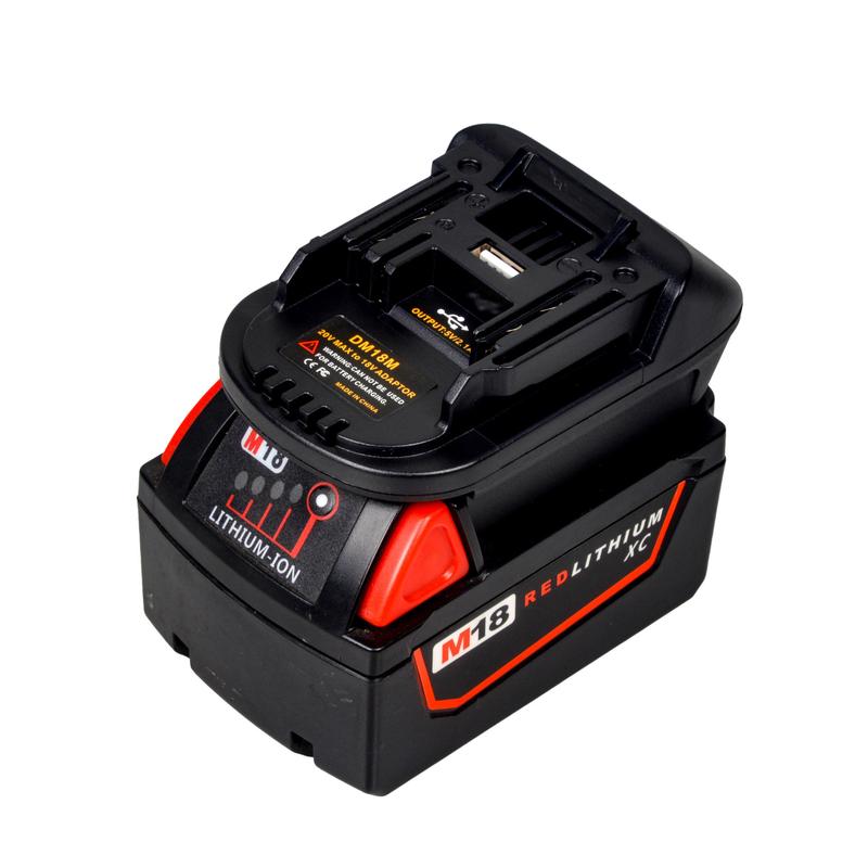 Đế chuyển pin Dewalt Milwaukee 18V sang máy Makita 18V (DM18M)
