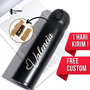 Tumbler Minum Custom Niagara Glossy Bahan Stainless Free Grafir Nama dan Logo Untuk Kado Souvenir Pernikahan Ulang Tahun Valentine Vacuum