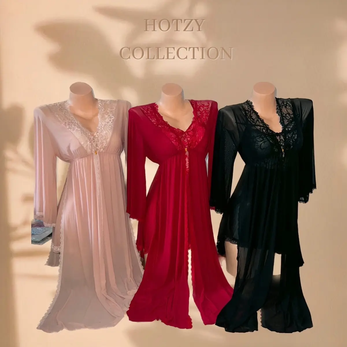 (40-70kg) 3 Pieces Set Premium Quality Night Dress With Robe Gown Sleepwear First Night Attire Sleepwear