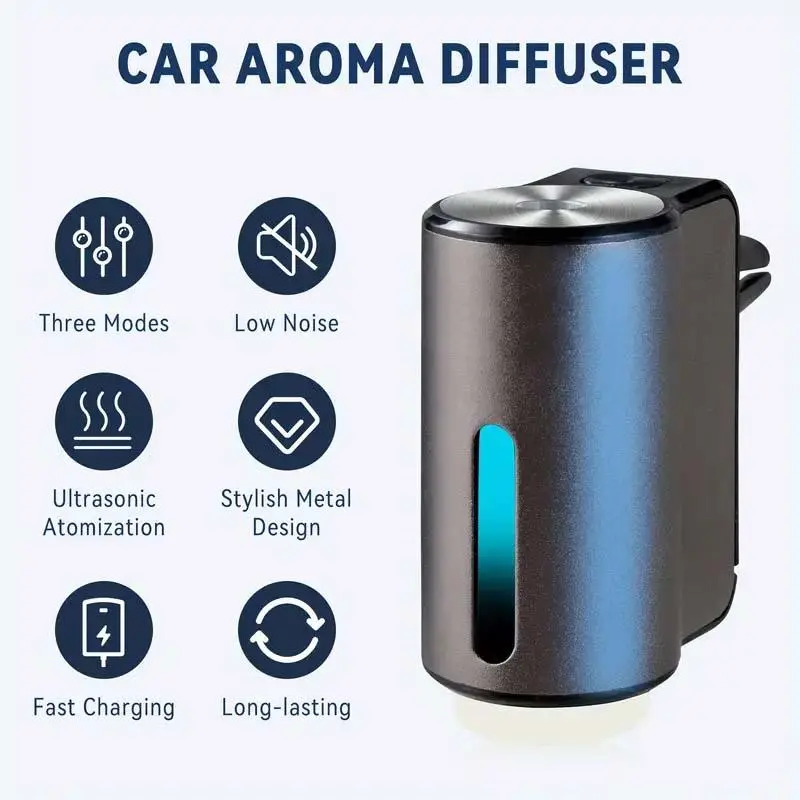 Smart Car Air Freshener, USB Rechargeable Car Aroma Diffuser with 3 Adjustable Modes, Ultrasonic Mist Maker for Car, Home, Office 6