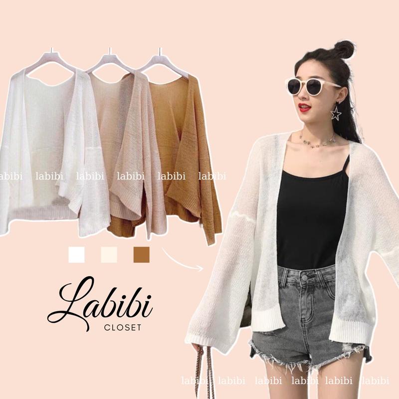 Áo Khoác Cardigan Nữ Len Mỏng Đi Biển Labibi