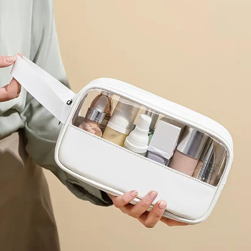 Clear Waterproof Makeup Bag, 3 Counts/set Large Capacity Cosmetic Storage Bag with Zipper, Portable Travel Toiletry Organizer Pouch for Skincare, Lotion, Shampoo, Shower Gel, Skin Care Supplies 4