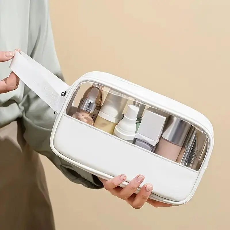 Clear Waterproof Makeup Bag, 3 Counts/set Large Capacity Cosmetic Storage Bag with Zipper, Portable Travel Toiletry Organizer Pouch for Skincare, Lotion, Shampoo, Shower Gel, Skin Care Supplies 4
