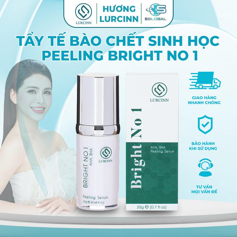 Tẩy Tế Bào Chết Lurcinn Bright No 1 Peeling Serum AHA, BHA Tăng Sinh Collagen Dưỡng Trắng Sáng Da 20ml Skincare Women