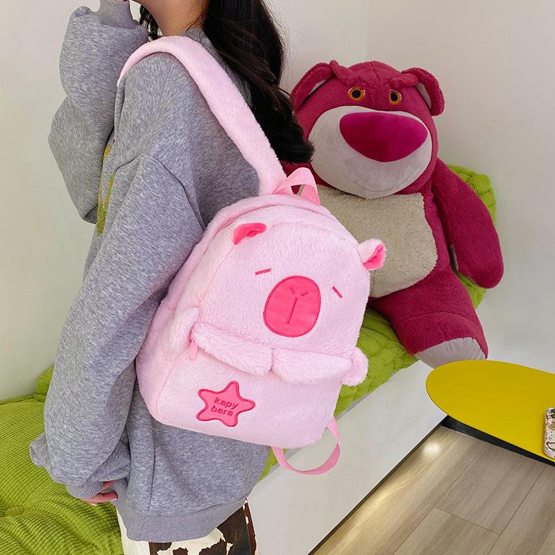 Product Introduction of Beg galas mewah, Rekaan Capybara, Comel dan Serba guna, Berbulu, Reka Bentuk Kartun, Sesuai untuk Pelajar Perempuan, Beg Kartun Kecil Raccoon Beg Pakaian Bags Backpack 9