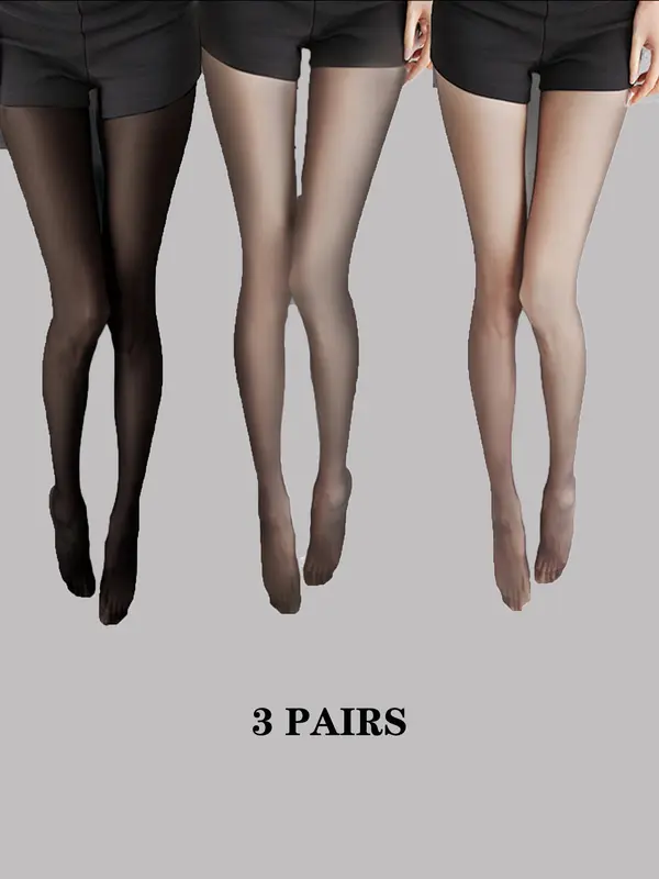 Women's Solid Ultra Thin Sheer Tights, Casual Elegant High Stretch Pantyhose for Daily Wear, Ladies Tights for All Seasons 0
