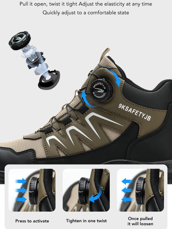 Men's High Top Lace Up Shoes, Casual Waterproof Shoes for Work, Fashionable Shoes for Daily Wear 2