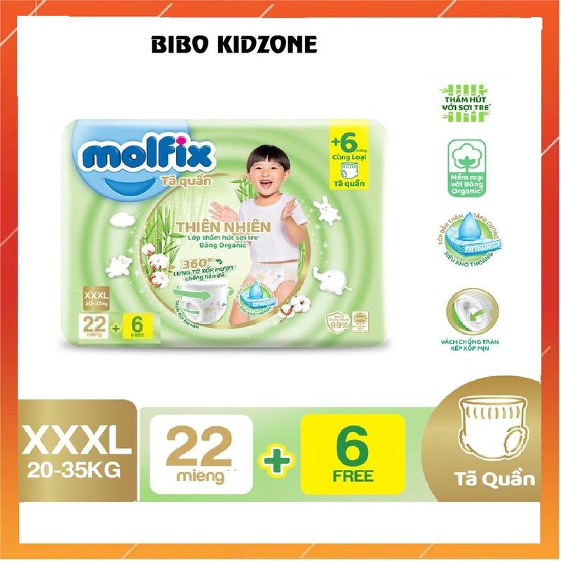 Bỉm quần Molfix Size S M L XL XXL XXXL-Gói nhỏ tiết kiệm Cho Bé