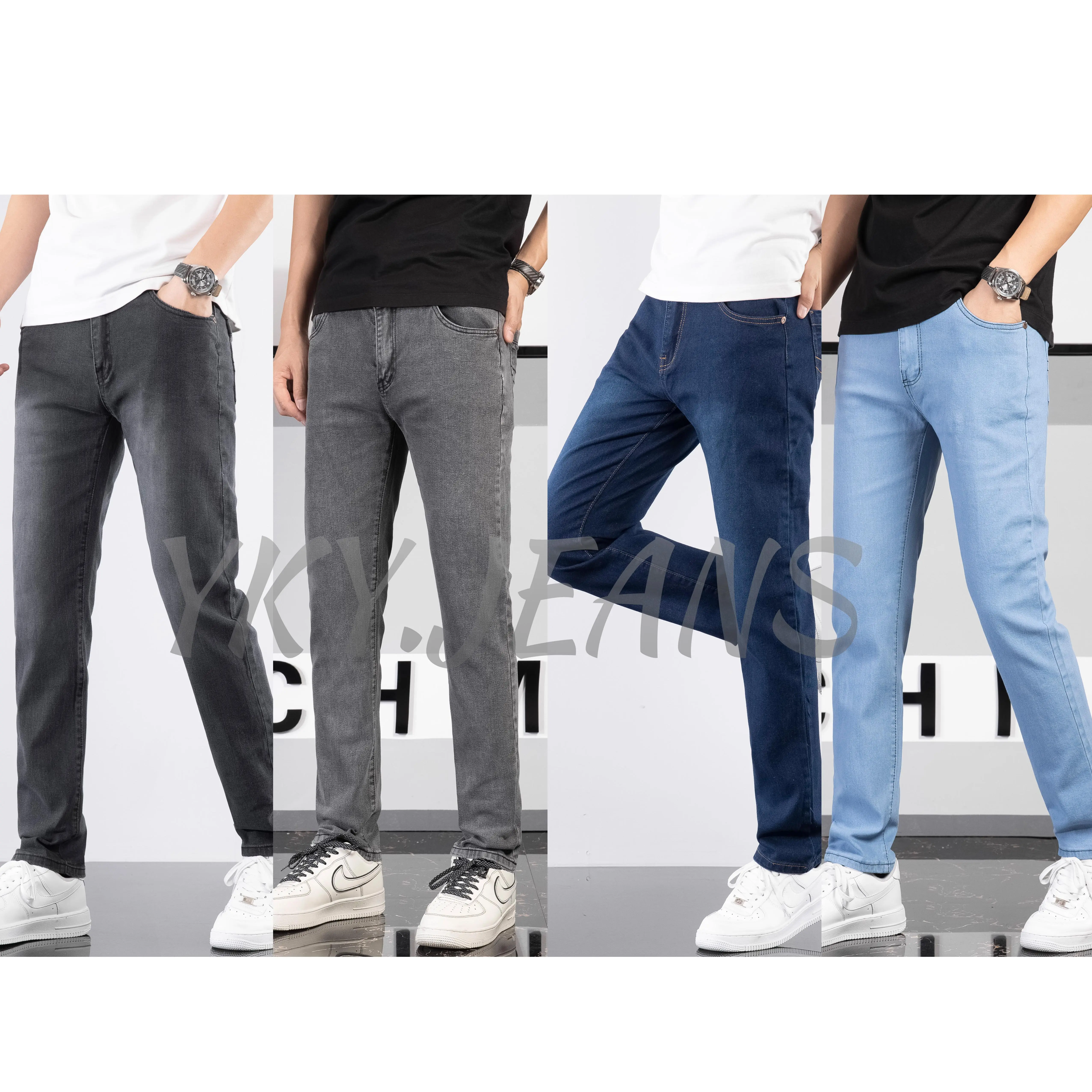 Men's Pants High Quality Maong stretchable Skinny Jeans Plain Casual Denim Menswear Korean Style