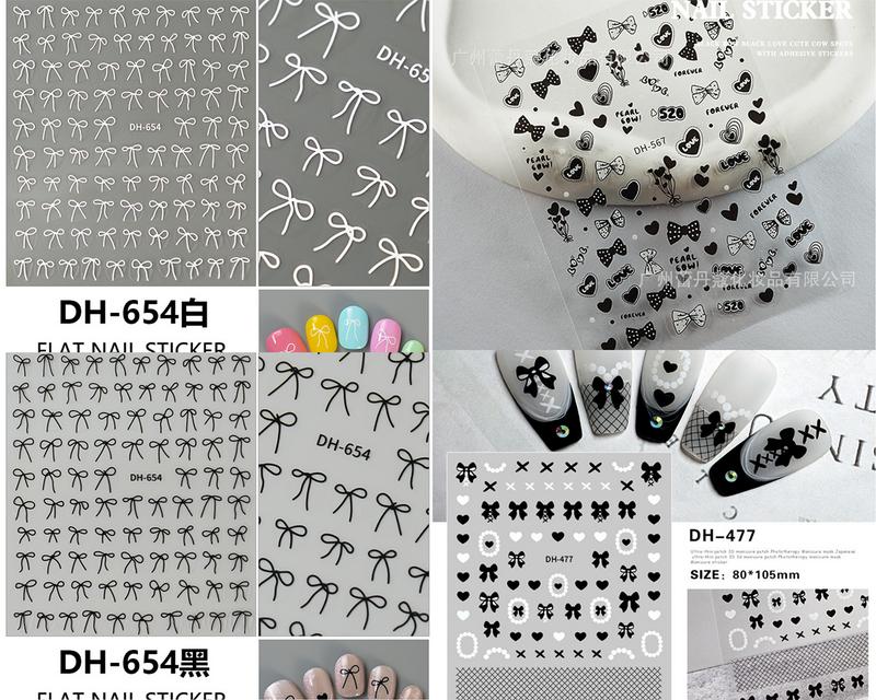 Bộ dán móng tay với nhiều mẫu hoa 3D sticker nơ gấu bướm trái tim noel giáng sinh 2025 - Làm Nail
