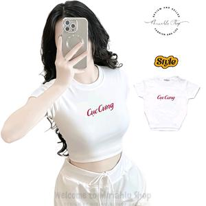 Áo Thun Croptop Borip Ôm Body Nữ Form Basic In Chữ Cục Cưng, Kích Cở S M L, Áo Croptop Ôm Body Nữ Áo Kiểu Xinh Đẹp In Hình Độc Lạ Đi Biển Đang Hot 2025 Mặc Hè Mặc Nhà Mặc Đi Chơi Thoải Mái Có Bigsize Đến 65kg