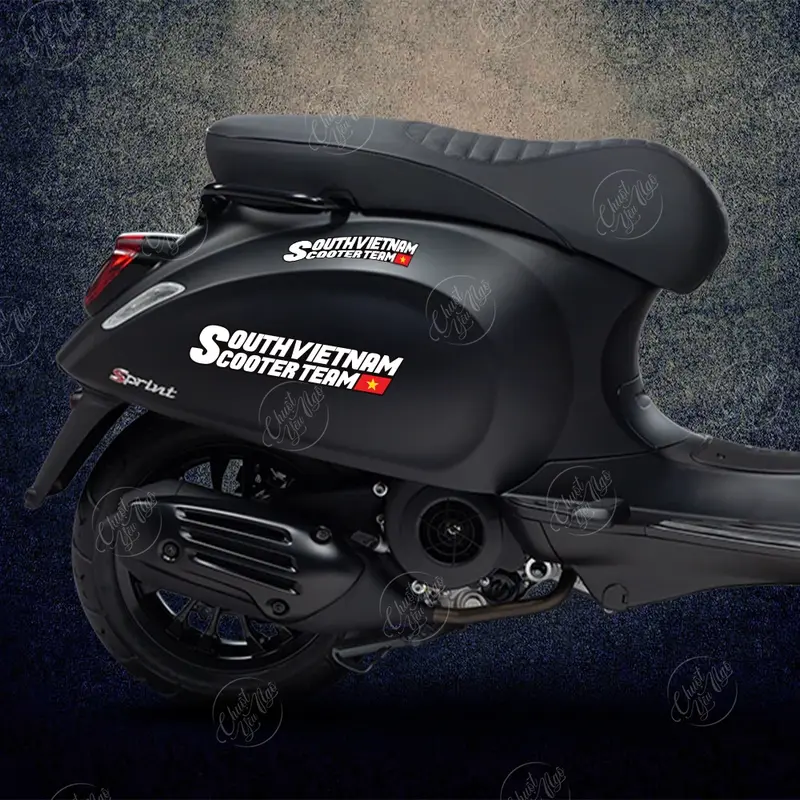 Combo 2/4 tem logo decal tem sticker hội nhóm xe tay gas dán trang trí xe máy SOUTH VIETNAM SCOOTER TEAM Nhãn Dán 2