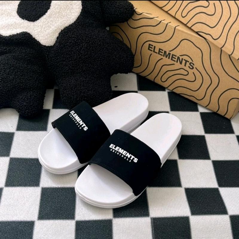 Dép Elements Quai Ngang Nam Nữ kiểu Dáng Hàn Quốc Cao Cấp 'hot' Cao Su Đế Bằng Dép Slipper Nhung DéP