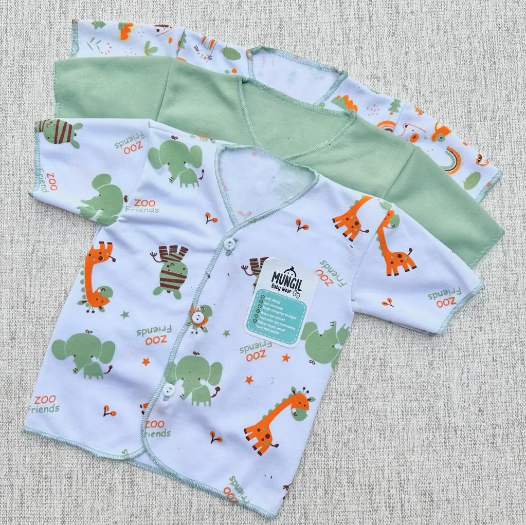 3 PCS Baju bayi baru lahir baju pendek seri Sage Green NEWBORN Mungil Baby Wear Perempuan