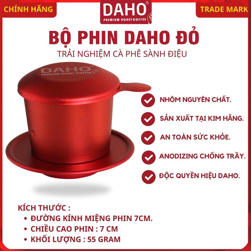 Bộ phin nhôm đỏ DAHO cao cấp phủ cát sang trọng chống trầy công nghệ Anodizing chuyên dụng pha cà phê nguyên chất 1