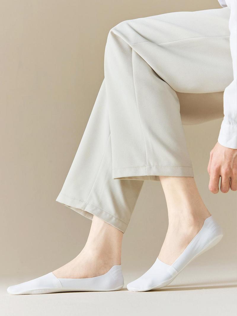 Product Introduction of Men's Solid Invisible Socks, Anti-slip Breathable Comfortable Socks for Daily Wear, Multi-pack Casual Socks for Men 2