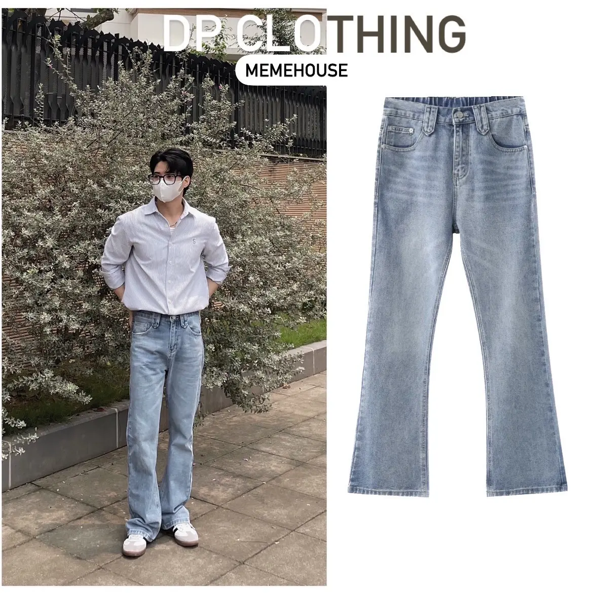 Quần Jeans Loe Nam Retro Phong cách Hàn Quốc
