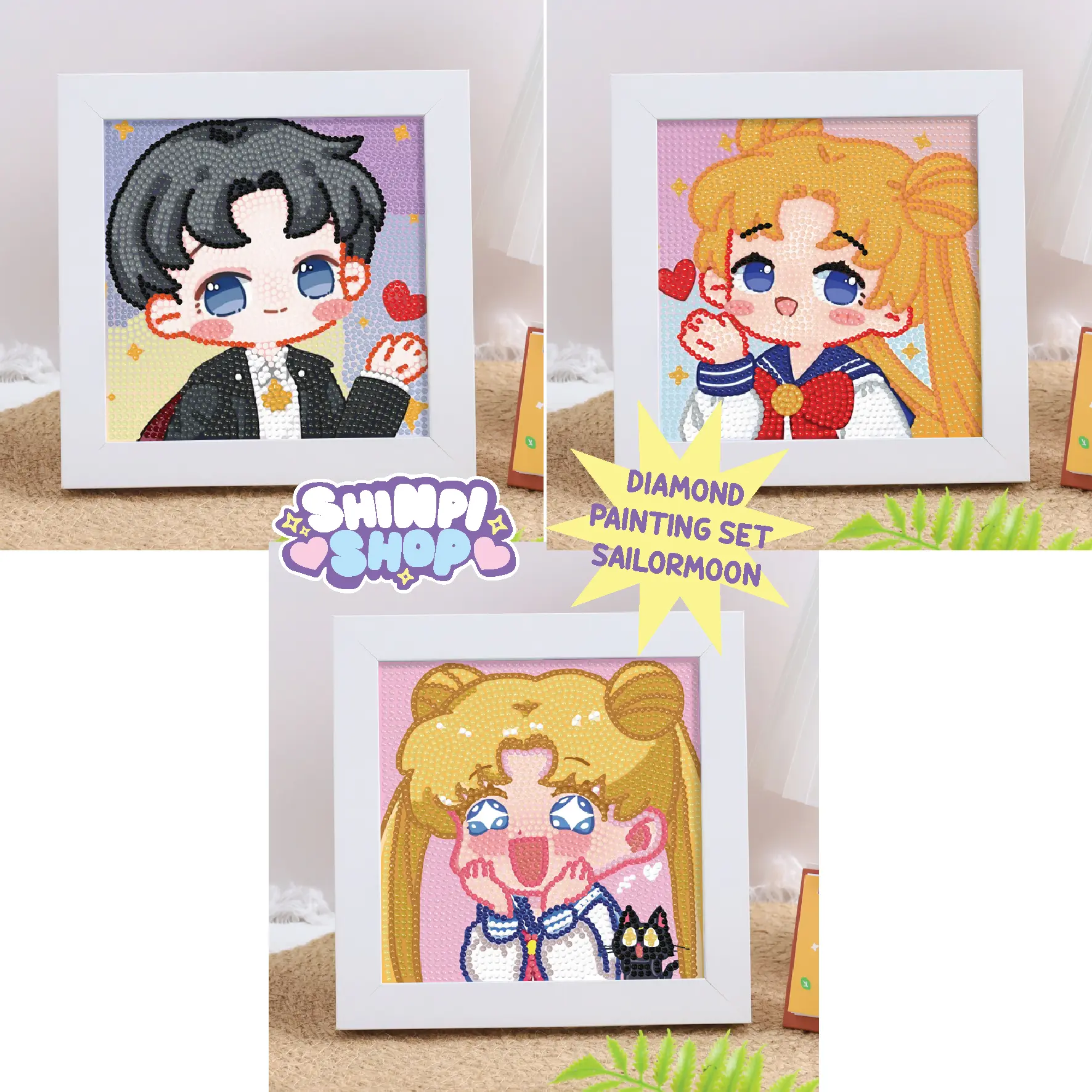 SAILOR MOON Diamondpainting set lengkap Mainan Anak DIY Diamond Painting  Edition Cartoon Kerajinan Lukis Berlian 5D/DIY Gambar