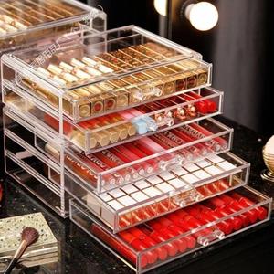 Kotak Penyimpanan Gincu, Jenis Laci Desktop, untuk Pengilat Bibir dan Pembayang Mata, Solekan Kosmetik, Lutsinar, Kalis Habuk, Kotak Penyusun Penyimpanan Supplies makanan ringan storage cabinet box with rollers kotak & tong penyimpanan