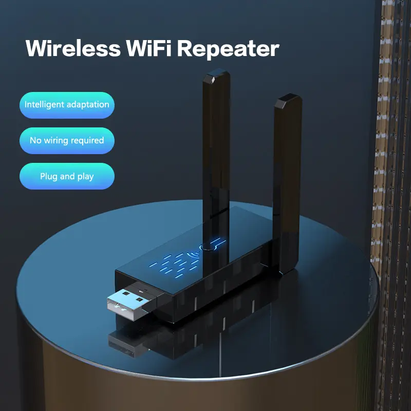 Penyesuai Pengulang WiFi USB Tanpa Wayar, 300Mbps, Pemanjang Kad Rangkaian Tanpa Wayar, Tanpa Pemacu, Penghala Isyarat, Penerima WiFi Pemancar