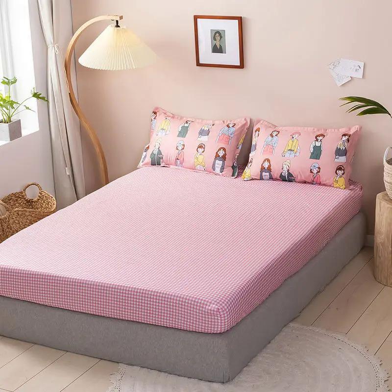 Product Introduction of Brushed Fitted Sheet Elastic Band Home Strap Bedding High-End Luxury Mattress Cover Bedsheet No Pillowcase Simple Multi Size Bed 16