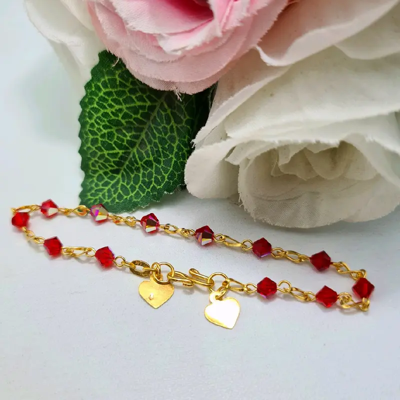 gelang kristal merah 0
