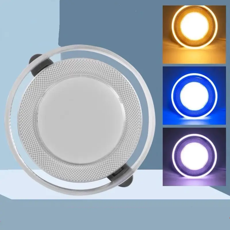 LAMPU DOWNLIGHT LED 3 WARNA 6WATT / KUNING BIRU UNGU / PUTIH KUNING WARMWHITE / PANEL LED /LAMPU PLAFON Saklar 1