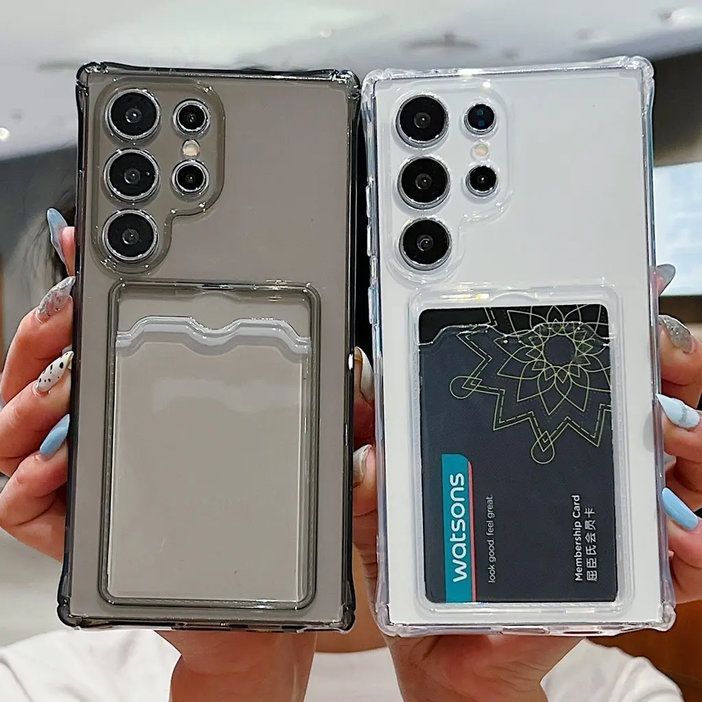 Shockproof Clear Phone Case For Samsung Galaxy A03 A02S A03S A04S A13 A14 A32 A33 A34 A12 A20 A22 A23 A30S A50 A51 A52 A52S A53 A71 A72 A73 Soft Silicon Casing With Card Holder