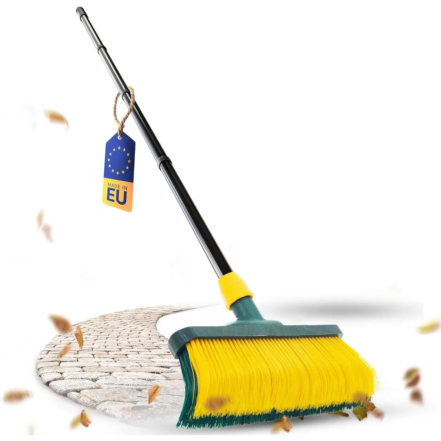 Local shipping-Novaliv Premium Claw Broom with Handle 40 cm, Special Broom Curved Bristles – Ideal as a Garden Broom, Scratching Broom, Artificial Grass Broom, Ideal for Camping, Street Broom, Sweeping Broom