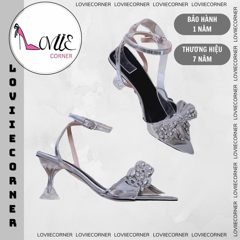 LOVIIECORNER - GUỐC NỮ MŨI NHỌN QUAI NGANG PHỐI NƠ ĐÍNH ĐÁ - GUỐC CAO GÓT THỜI TRANG GÓT MICA CHÂN VỊT 7 PHÂN DỄ MANG - D241282 - G250102  DéP Shoes GiàY