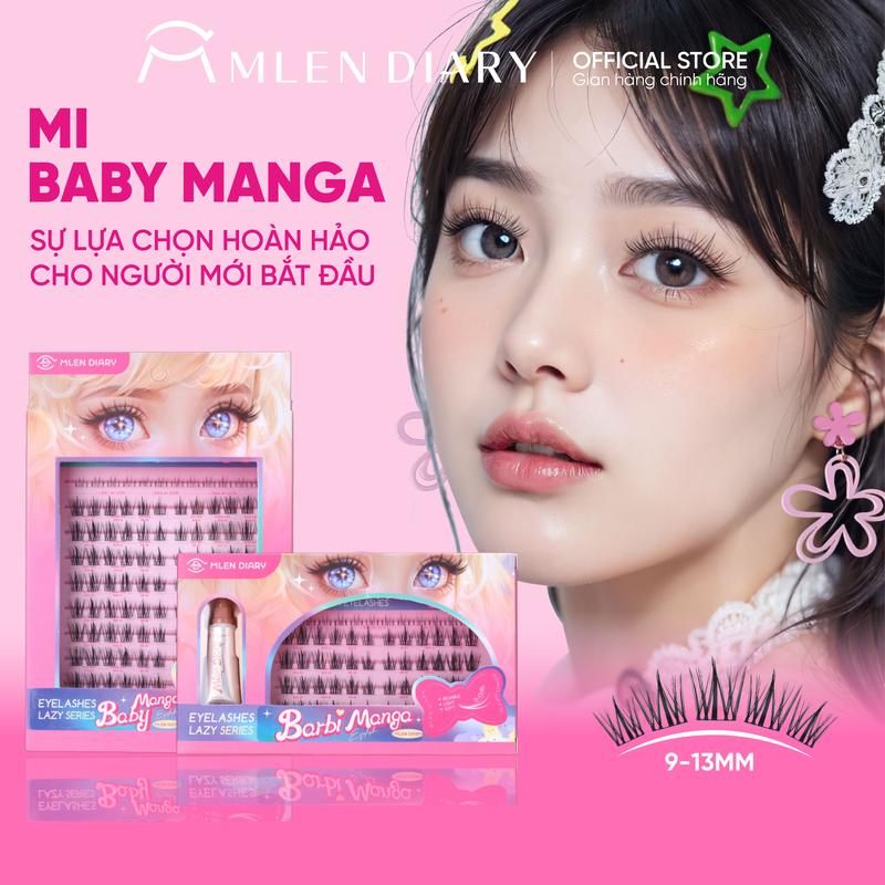 Mlen Diary - Lông Mi giả Anime Baby Manga Hoạt Hình Mi Giả Tách Sợi, Mi Cụm Dễ Dùng, Có Thể Tái Sử Dụng Được Nhiều Lần Trang Điểm Mi Anime Em Bé Mi Bạch Nguyệt Quang