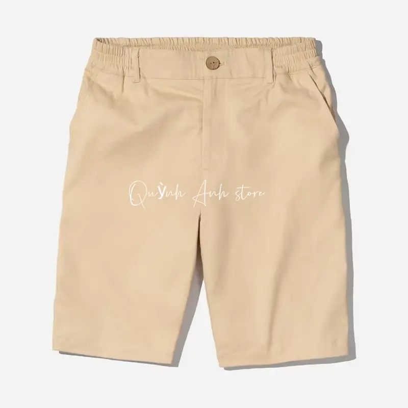 Quần short kaki form dáng trẻ trung đai chun có khuy 0