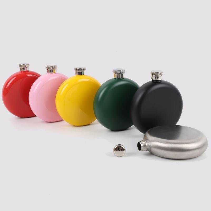 Bình đựng rượu bằng thép không gỉ, Boutique cao cấp, Hình tròn, Dung tích 5 Oz, Thích hợp cho quà tặng doanh nghiệp và sử dụng ngoài trời, Bình đựng rượu Cầm Tay dành cho nam giới, Có thể tùy chỉnh 0