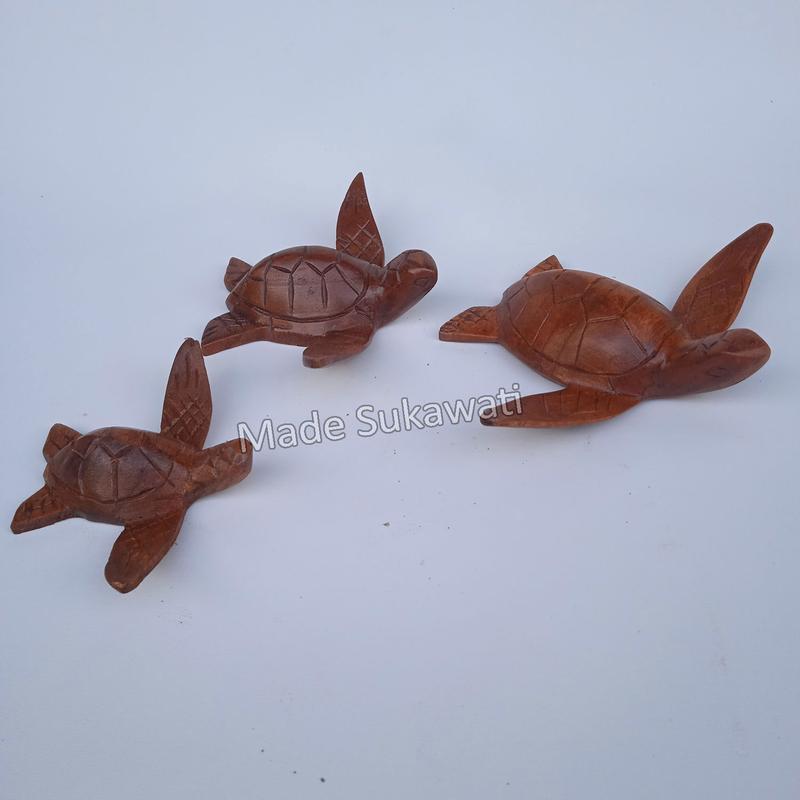 Hiasan kura kura penyu terbang kerajinan kayu handmade bali 6