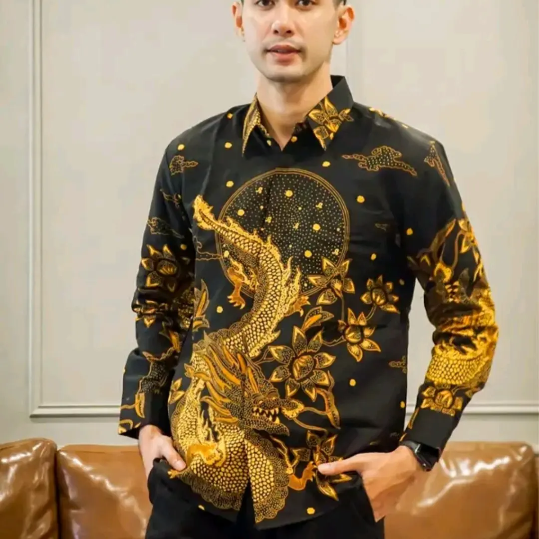 KEMEJA NAGA SOGAN kemeja pria premium lapis furing Katun Batik Panjang