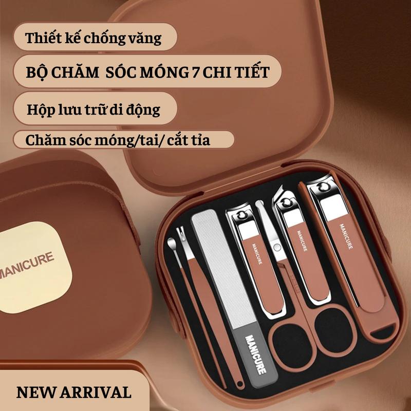 Bộ Dụng Cụ Bấm Móng Tay 7 món - Bộ Cắt, Bấm Dũa Móng Tay - Sét Dụng Cụ Làm Móng Chi Tiết Nail Care Cao Cấp