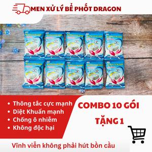 [COMBO 10 GÓI TẶNG 1 GÓI ] Men Xử Lý Bể Phốt DRAGON- Khử Mùi Hôi - Phòng Tắc Nghẽn Hầm Cầu