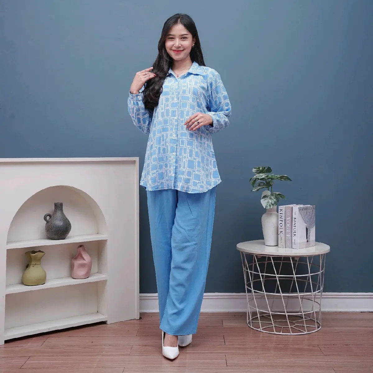 SETELAN ONE SET CAP RAYON SUPER PREMIUM TERBARU TERLARIS VIRAL MOTIF MOZAIK