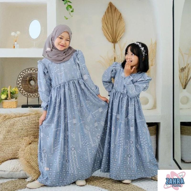 Product Introduction of set couple family motif malika koko dewasa gamis dewasa koko anak gamis anak Keluarga Muslim Mewah Ibu Wanita Pasangan Biru Hijau Panjang 8