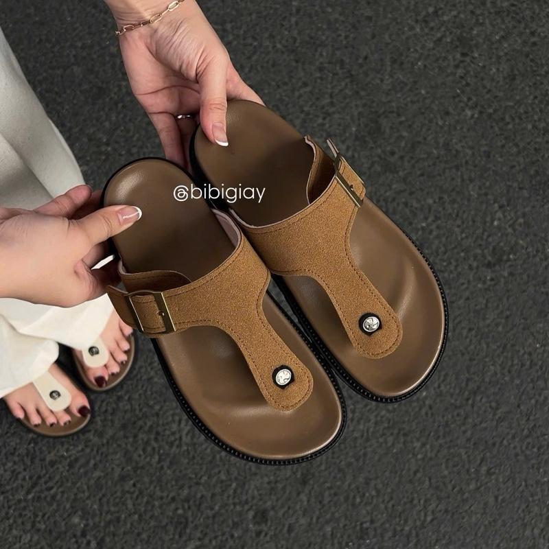  Dép nữ kẹp ngón khóa vuông vắt ngang đế cao 3cm T425 mã DK-01 