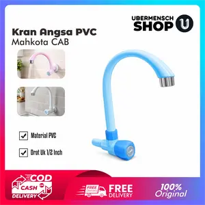 [US] Kran Air Cuci Piring Material PVC Model Angsa Handle Mahkota / Kran Wastafel Plastik CAB Warna Warni