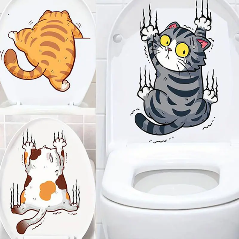 3Pcs Stiker Kucing Jatuh Stiker Mobil Lucu Keren / Sticker Cute Cat Cutting Sticker Mobil Kucing Jatuh Stiker Bumper Mobil Keren Lucu 2