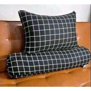 Paket 1 Set Bantal Guling  Setara Bantal Tidur Hotel Silicon / Bantal Motif Kotak 6