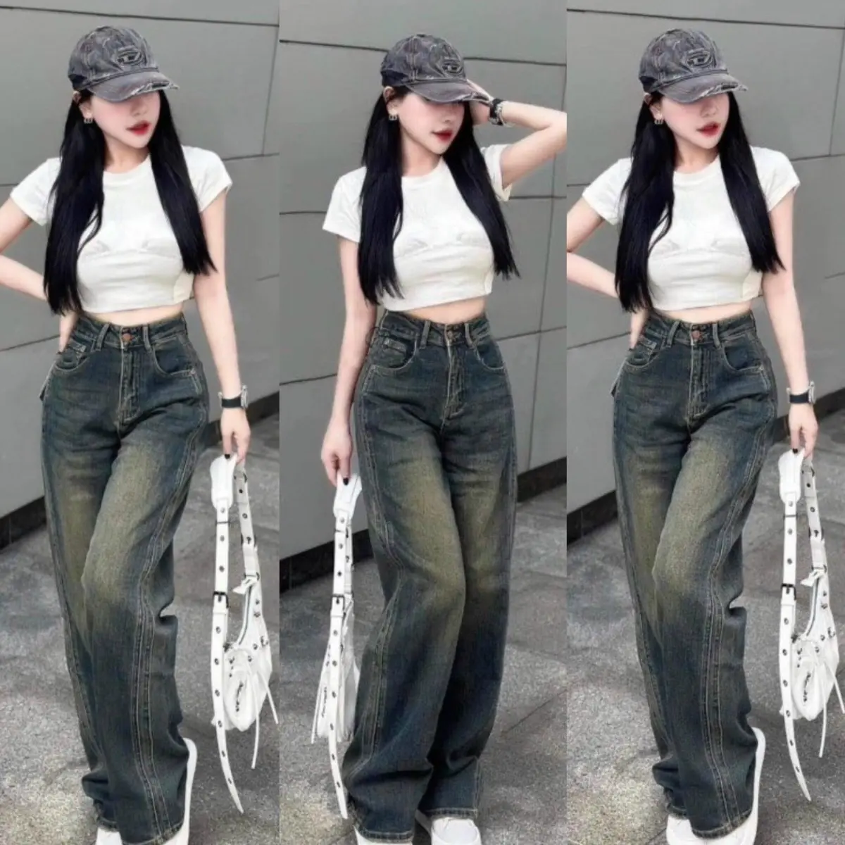 (S-2XL)HHCHOU-Quần Jean suông viền màu đậm trầm chất QC H5604 Nữ Women Pants | BigBuy360 - bigbuy360.vn (S-2XL)HHCHOU-Quần Jean suông viền màu đậm trầm chất QC H5604 Nữ Women Pants | BigBuy360 - bigbuy360.vn