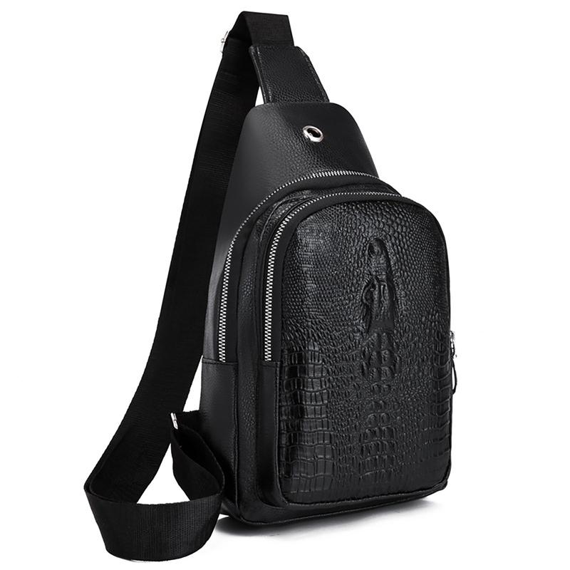 Túi đeo bao tử da pu vân da cá sấu cao cấp cho nam