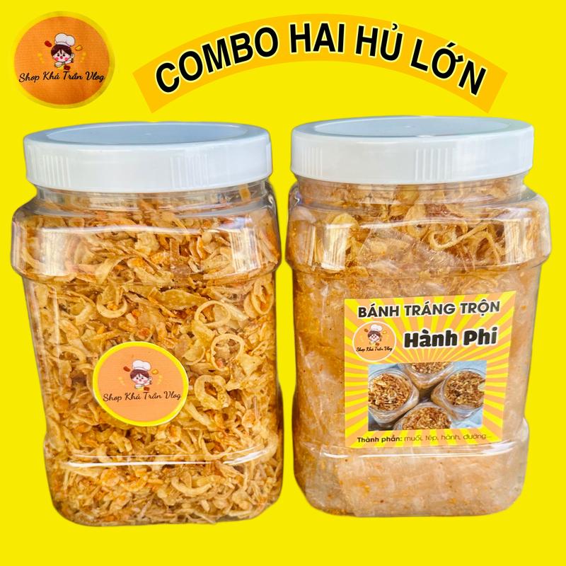 109k Combo 550gr Muối Ruốc Hành Phi 300gr Bánh Tráng Trộn - Snack Thức Ăn