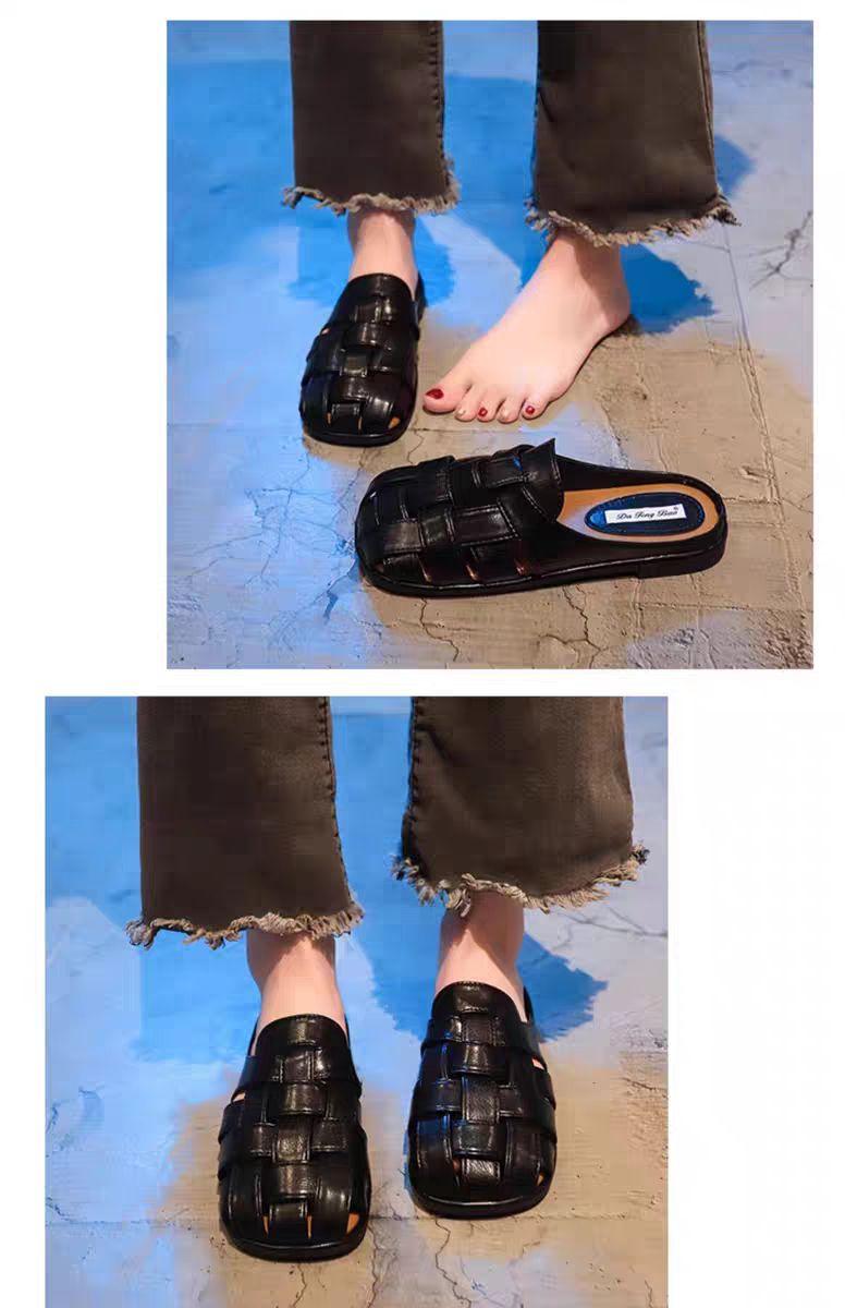Product Introduction of 2024 Popular Roman Sandals Women's 2024 New Spring and Summer Toe Box for Outdoors Pumps Half Slippers Women's Slip-on Mules Shoes 11